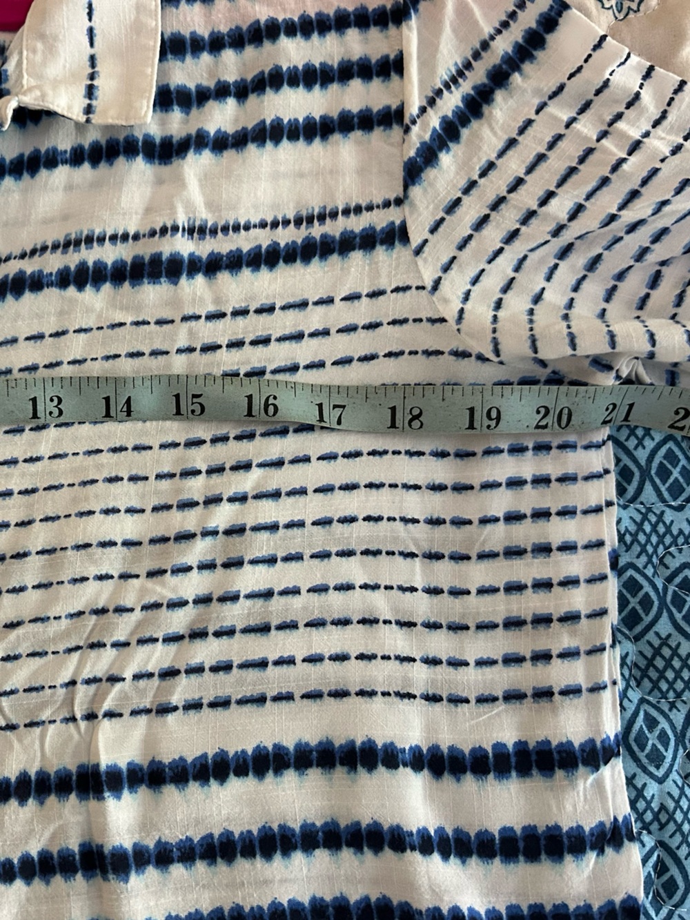 cloth & stone White Button-Front Shirt with Navy Stripe Pattern - Picture 4 of 5